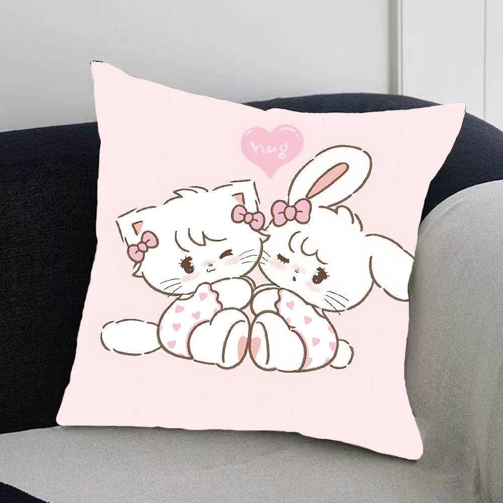 

M-Mikko Cat Pillow Case Cushion Cover Soft Cute Throw Pillow Case For Car Sofa Pillowcase Polyester With Zipper 16x16Inch