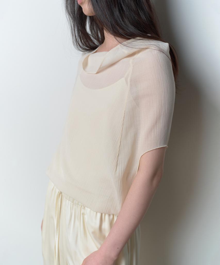 Bopeu Lunel Sheer Asymmetric Top (Cream)