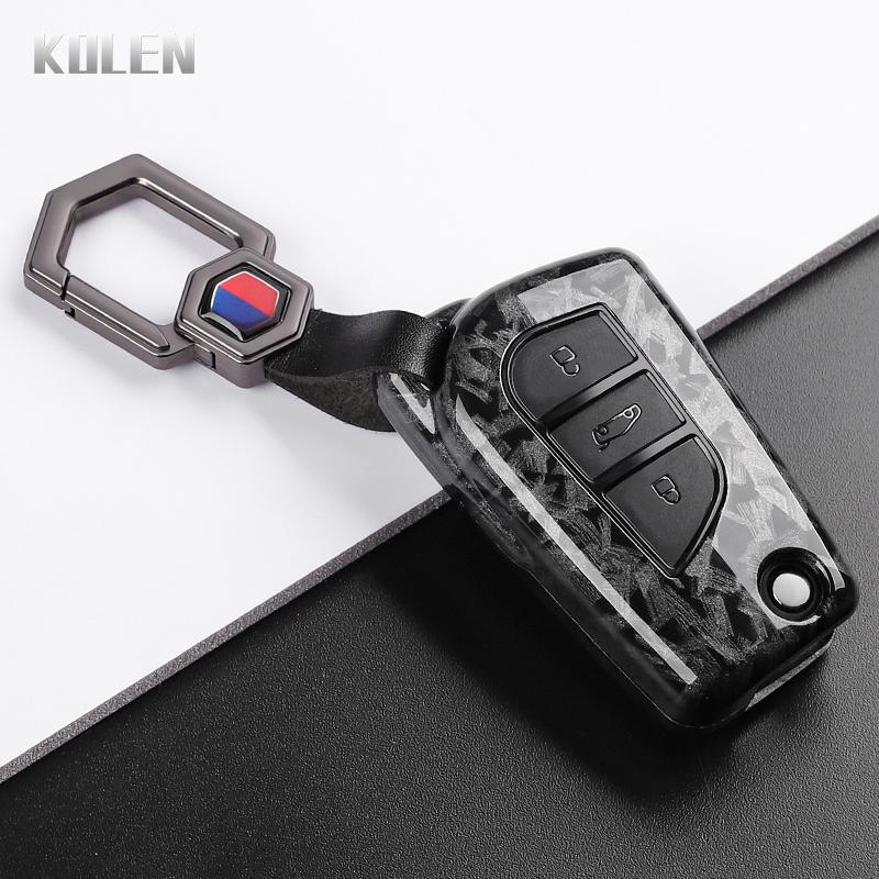 Abs Carbon Fiber Style Car Key Case Cover For Toyota Camry Rav4 Forturner Hilux Auris Corolla Avensis Verso Yaris Aygo Scion Tc