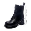 Fashion Fashion Mid Calf Boots Women Autumn Winter Fashion Lace-up Zipper Botas Mujer Boots Sports Platform Heel Combat Boots for Women
