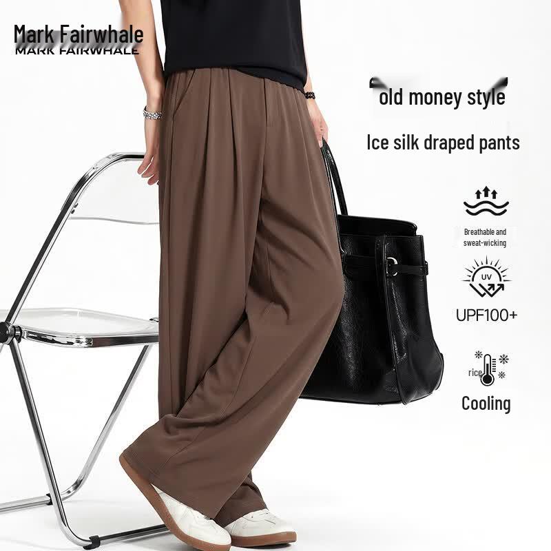 MARK FAIRWHALE Men s 2026 Summer Ice Silk Straight Casual Pants XL