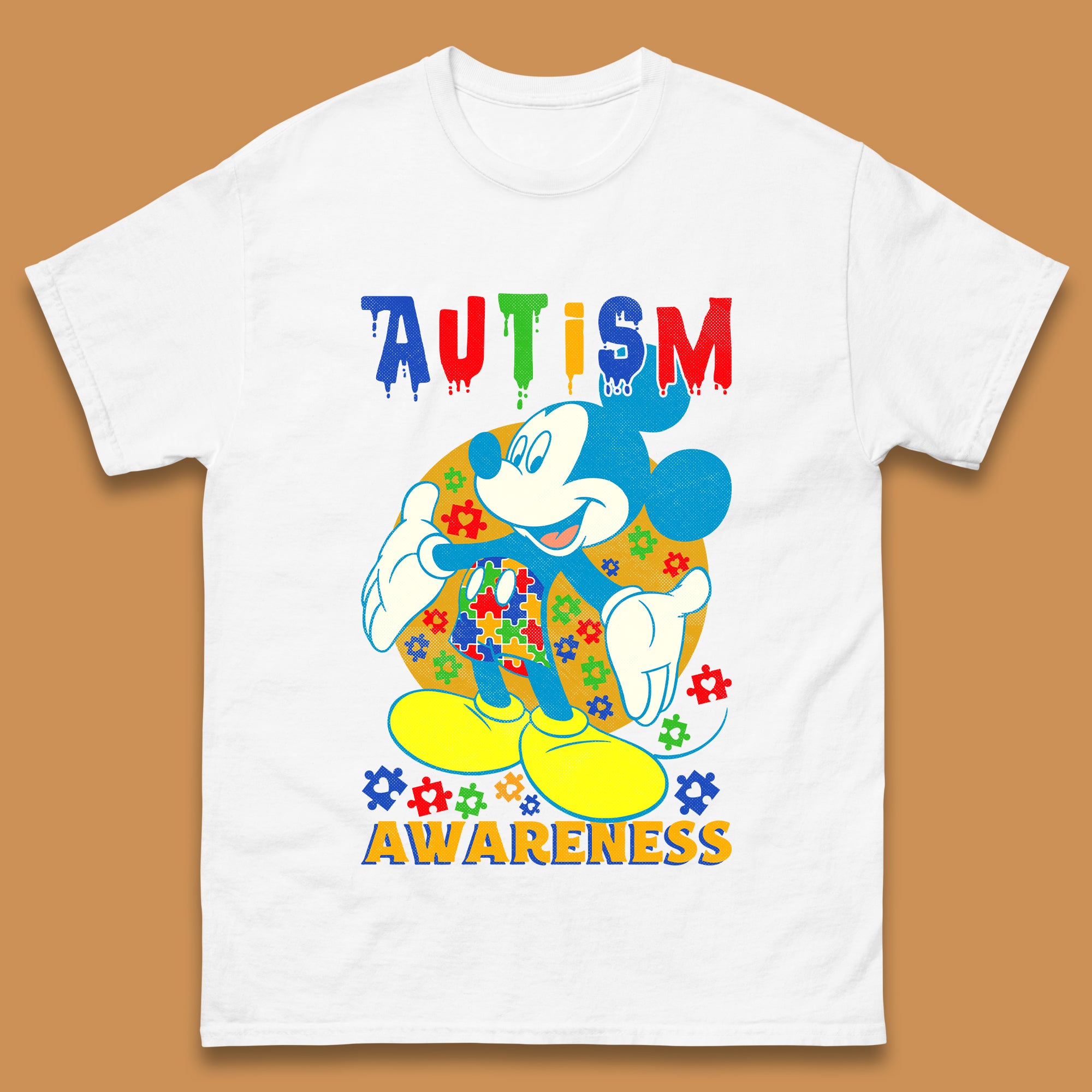 Autism Awareness Mickey Mouse Mens T-Shirt Womens Tops Tees 3XL