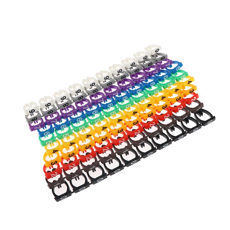 C-Typ 150 Stück Kabelmarkierer Etiketten Bunte Nummern-Tags Für 1,2-10mm Elektrokabel Effiziente Beschriftung Bürogebrauch