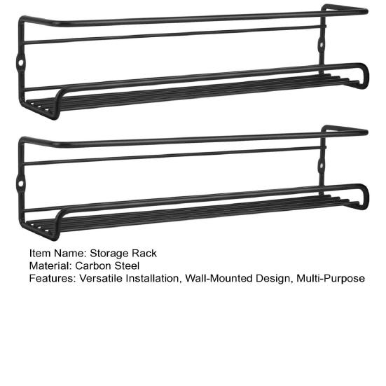 2 Pezzi Scaffale da Parete Facile Installazione Salvaspazio Organizzatore da Cucina Acciaio al Carbonio Lato Frigorifero Porta Spezie