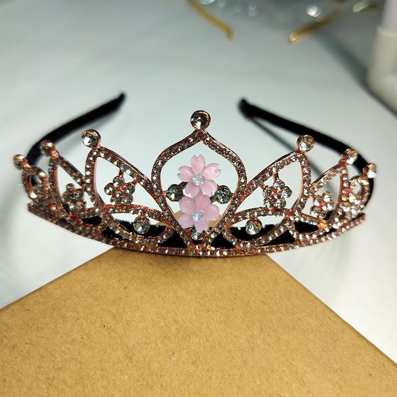 New Bridal Headwear Korean Flower Leaves Headband Crown Rhinestone Pearl Bridal Hair Crown Hair Accessories