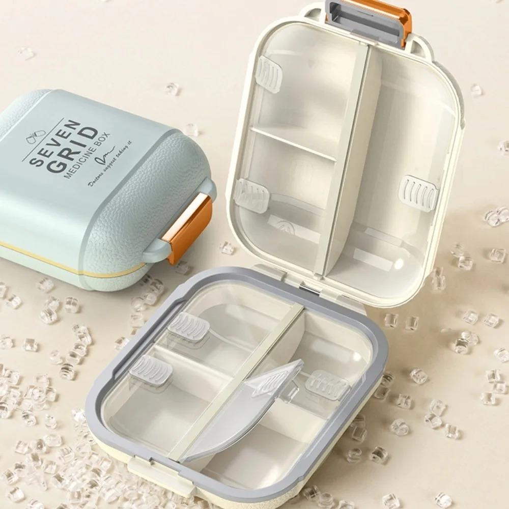 New Hot Small Premuim Portable Travel 7 Days 7 Grids Pill Container Box Cases Organizer Storage for Vitamin Medicine Fish Oils