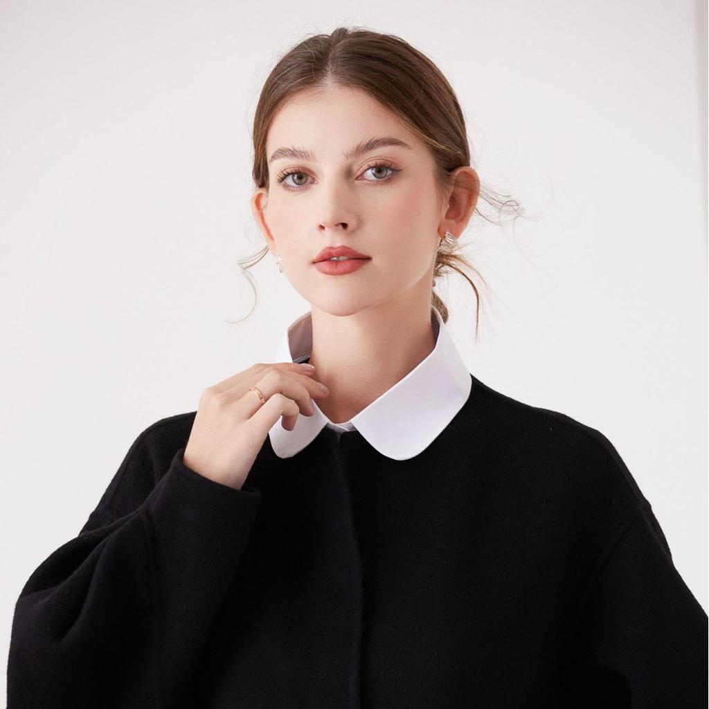 White Lapel Shirt Fake Collar Half Shirt Blouse for Women Men Shirt Detachable Solid Color Collar Sweater Fuax Cols