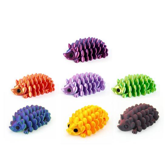 3D Printed Pinecone Hedgehog Figurine Movable Joints Hedgehog Stress Relief Fidget Toy Home Office Desktop Decoration Ornament