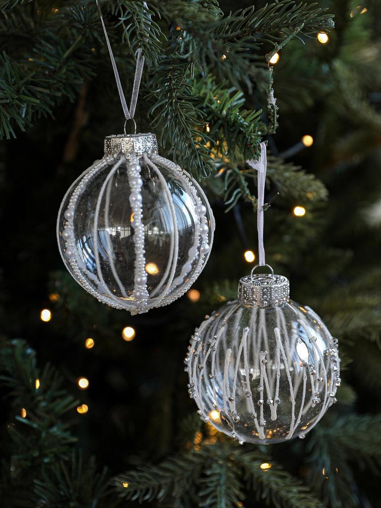 8cm Acrylic Transparent Christmas Tree Ornament Ball
