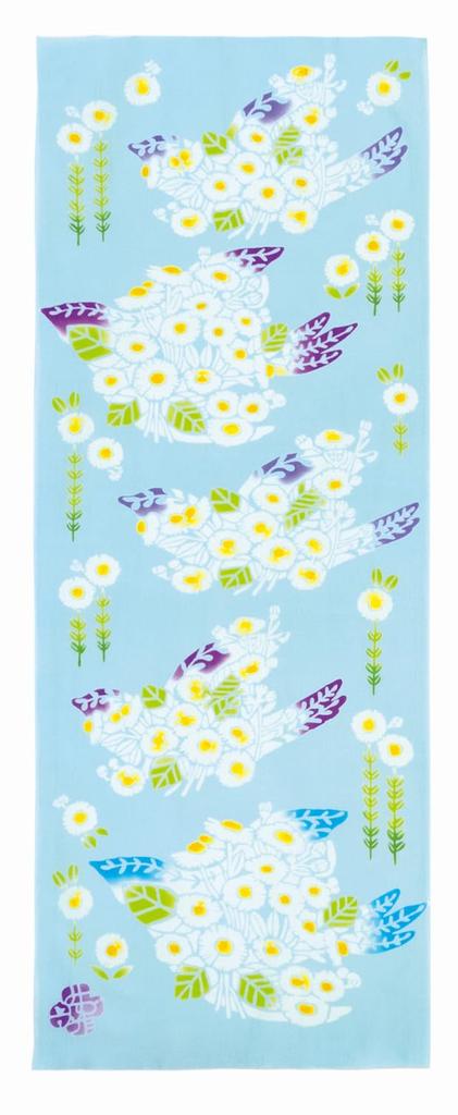 Prairie Dog Dyed Tenugui Towel by Misuzu Blue Sky by Wabunka Uta, [KM-TE-005]