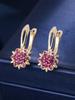 Vintage Elegant 3D Flower Huggie Earrings For Women Versatile Office Wear Exquisite Jewelry Gift