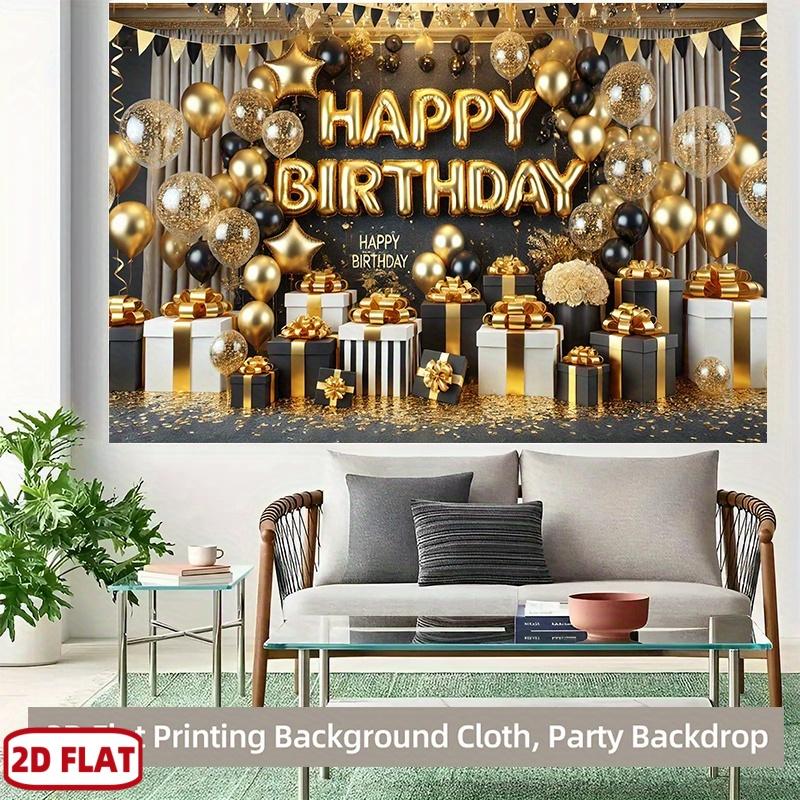 One 2D Flat Background Printed Banner, Suitable for Birthday Celebration Events, Made of Durable Fabric