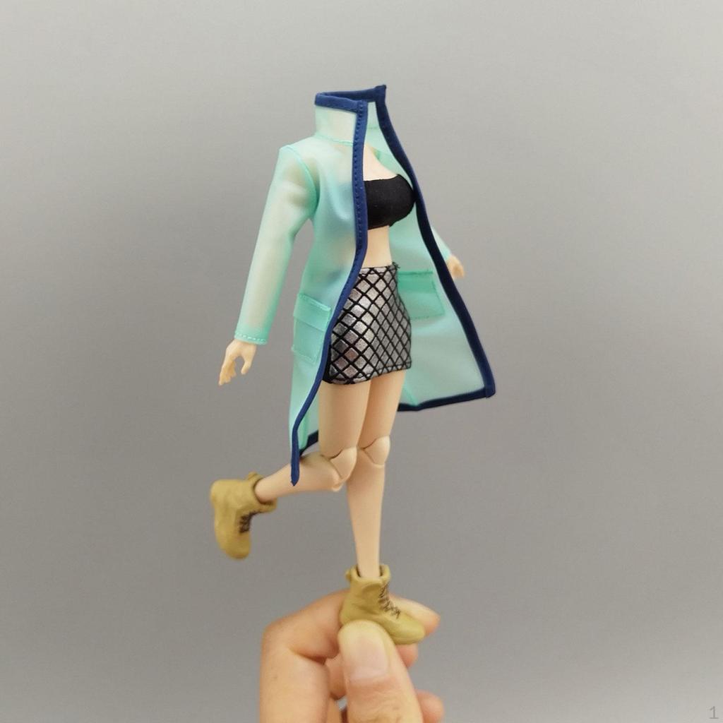 1/12 Regenmantel Kapuzenpullover Lange Jacke Cosplay Puppe Deko Figur Zubehör Trendige Miniatur