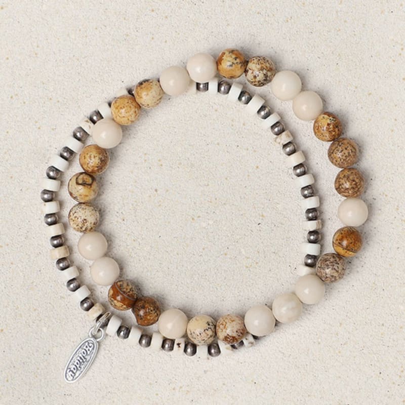 

HolidayVisitor Tablet Stone Bracelet SET - Brown XL