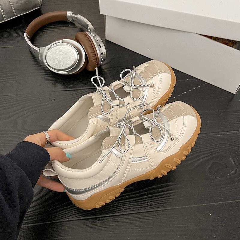 

Плоская подошва, внутренняя высота, лето, ретро, маленькие балетки Мэри Джейн, с неглубоким вырезом, одинарные туфли, повседневная спортивная обувь на доске 40 бежевый