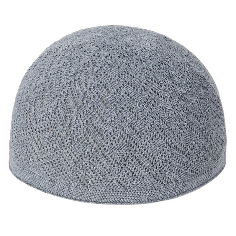 Hollow out Knit Kufi for Adult Teens Muslims Breathable Casual Hat Handmade Hollow out Pray Keep Traditional Pray Hat