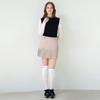Rick [Undershorts] Half Pleated Skirt (Beige)_L3A1-Sk04C