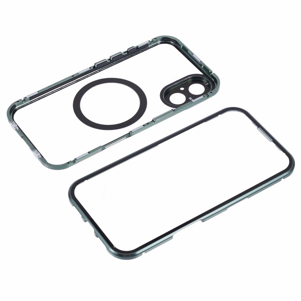 Für iPhone 16 Hülle Doppelseitiges gehärtetes Glas Handyhülle Kompatibel mit MagSafe Vollschutz