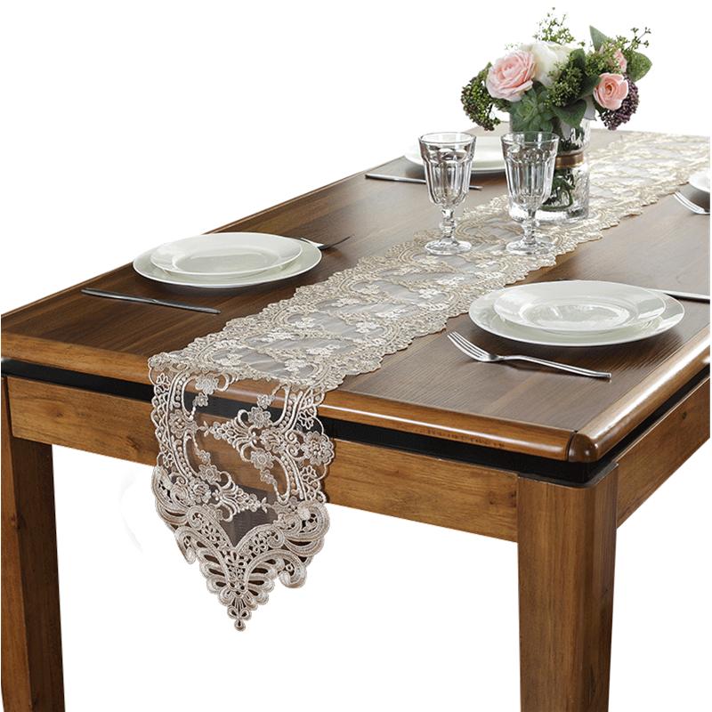European Lace Embroidered Table Coffee Runner Flag Piano Tv Cabinet Cover Cloth Fashion Tablecloth Decoration Camino De Mesa