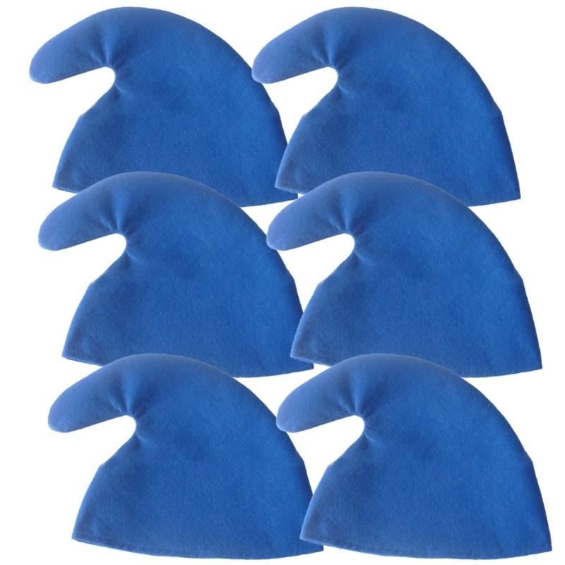 

Pack of 6 Colorful Elf Hats for Christmas Festivities Comfortable Headgears Accessories for Family Parties Cosplay Props синій