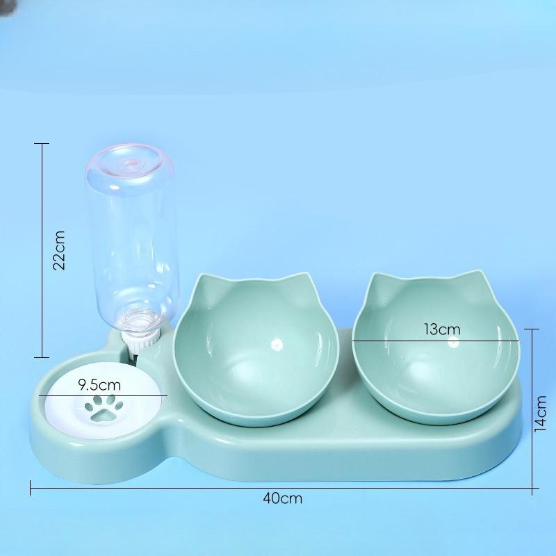 Cat Bowl, Pet Automatic Water Dispenser, Feeder, Double Bowl Integrated Moisture-proof Mouth, Cat and Dog Bowl, Pet Food Utensils
