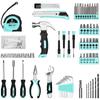 Tool Set with 8V Electric DIY Tool Power Tool Household Furniture Home Carpentry Tool Set with Convenient Storage Turquoise 126-Piece Drill, Set,