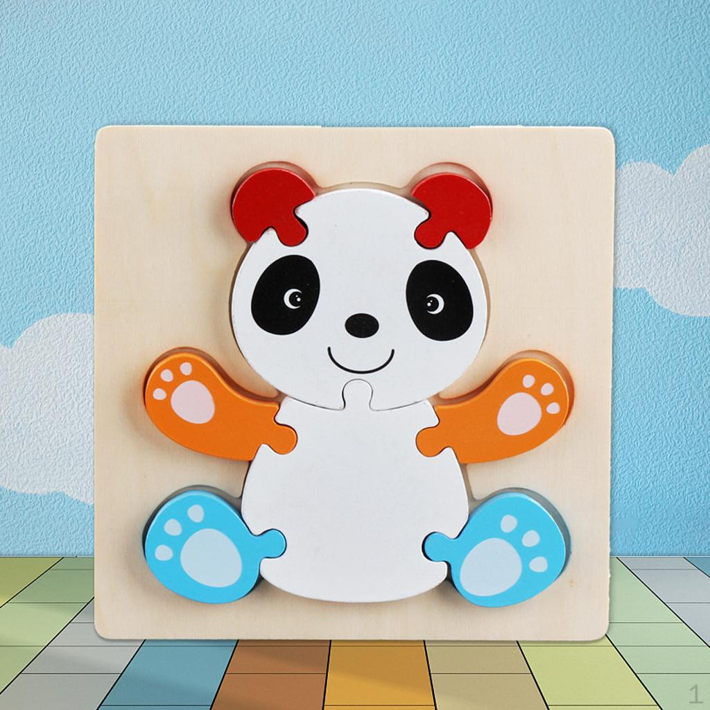 3D Wooden Animal Puzzle Jigsaw Building Blocks Sorting Game Pre-school Learning Educational