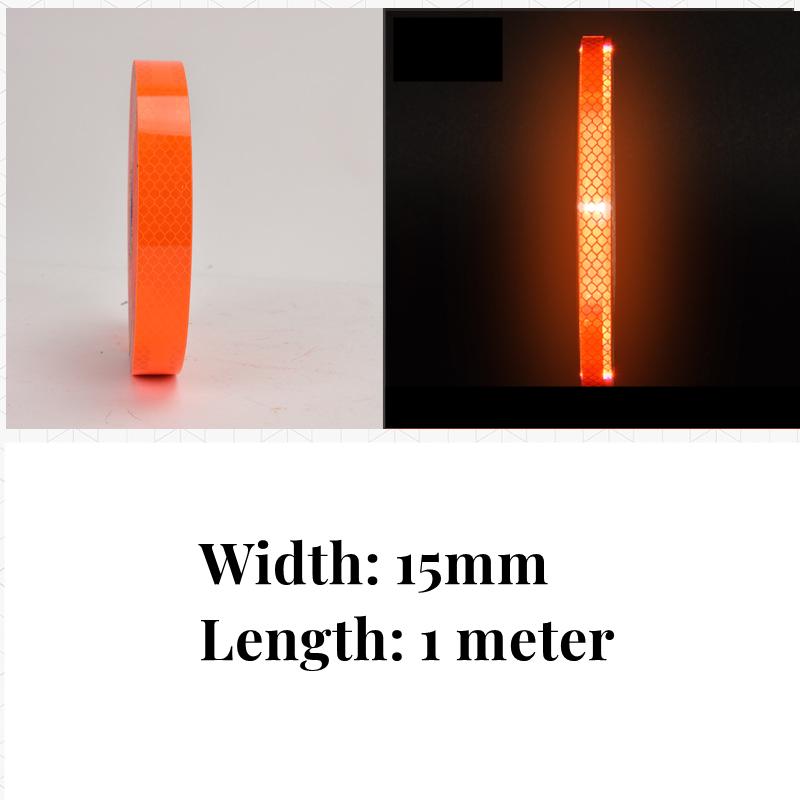 15 mm/30 mm DIY reflekterende klistremerker for biler, motorsykler, elektriske sykler, hjelmer, refleksremser Sikkerhetsadvarsel felgdekaltape