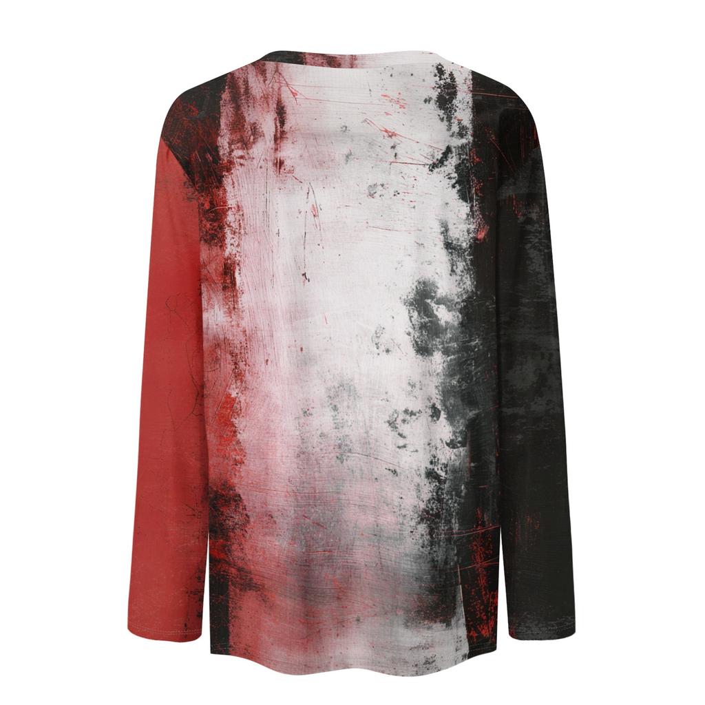 Women's Casual Long Sleeve Pullover Top Halloween Print Round Neck Shirt Lightweight Comfortable Fit for Daily Wear