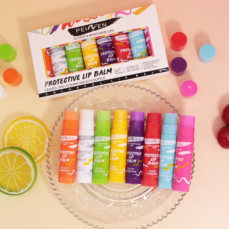 

Увлажняющий бальзам для губ PEINIFEN, меняющий цвет - 8 оттенков, водостойкий, против сухости Regular Size