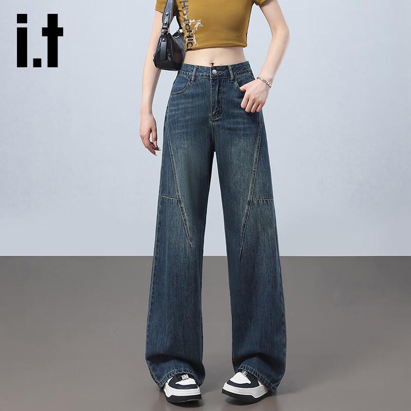 Izzue It Women's Retro Washed Straight Leg Jeans