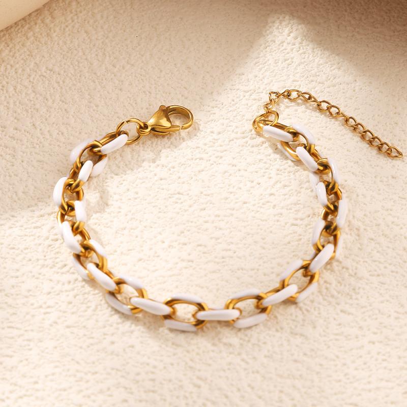 

Cuban Link Titanium Steel Bracelet 18K Gold Stainless Steel Fashionable Non-Fading High-End Feeling Jewelry Accessory