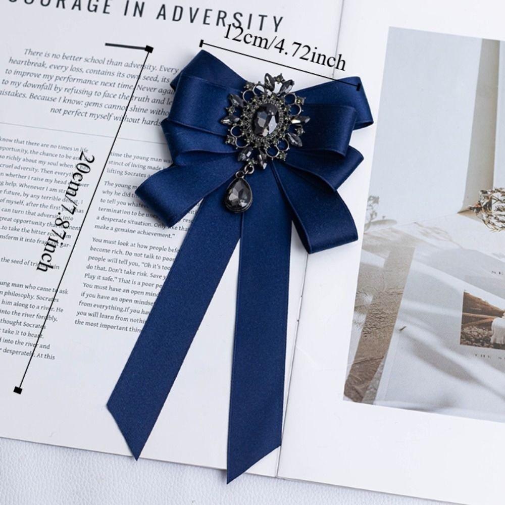 Elegant Alloy Bow Tie Pre-tied Rhinestone Bowknot Brooches Detachable Crystal Rhinestone Bowtie Jewelry Accessories