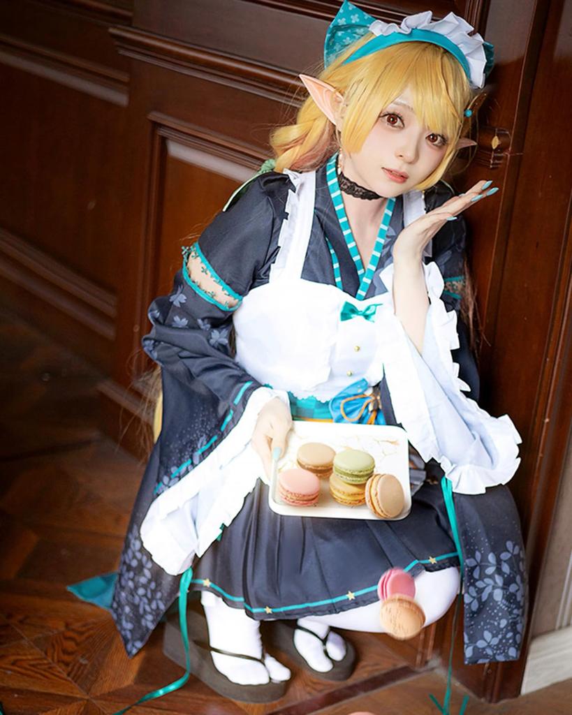[Milky Time] Nijisanji Pomu Rainpuff Cosplay Halloween Maid Outfit Pomu Rainpuff
