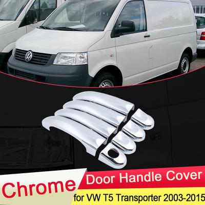 Couvercle de poignée de porte chromé, garniture extérieure, ensemble ABS, autocollants de voiture, accessoires de capuchon, pour Volkswagen VW T5 Transporter 2003 ~ 2015 2004 2005
