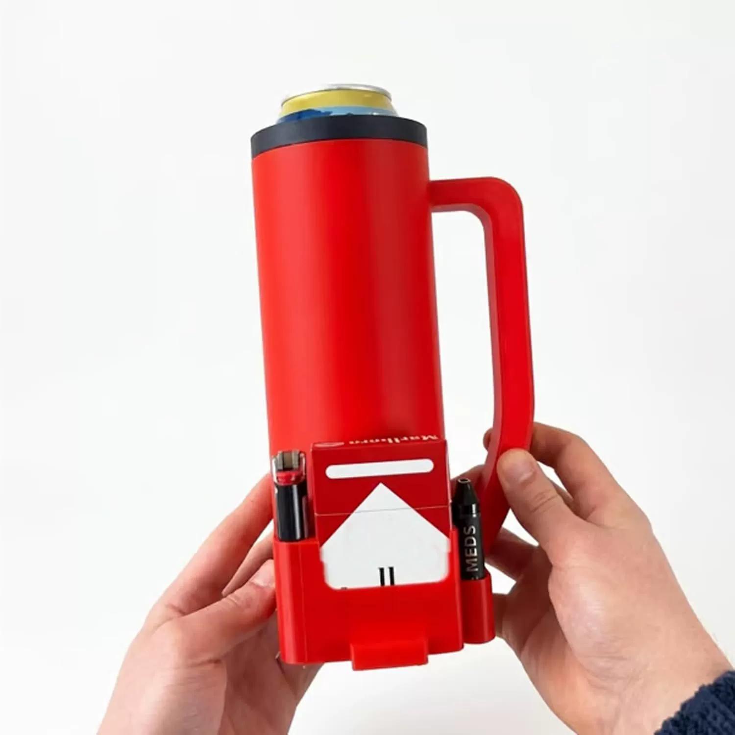 

Tactical Reload Can Holder, Magazine Style Insulated Beer Can Cooler with Lighter & Cigarette Storage, Novelty Tactical Beer Mug червоний
