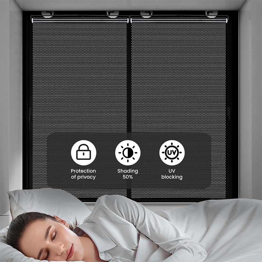 Roll Curtain Blackout Roller Blind Movable Terrace Blinds Curtains Inner Shutter Window Shades No Drill Cellular Shade Opaque