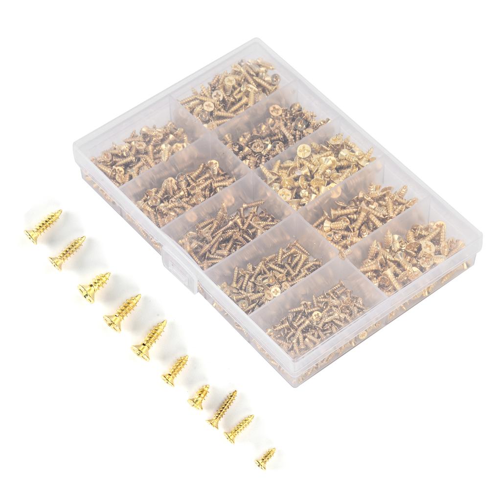 1080Pcs Self Tapping Screws Cross Iron Countersunk Head Screws Assortment Kit M2 M2.5 M3