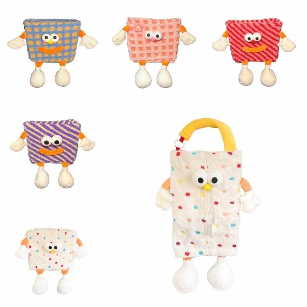 Cartoon Paper Storage Case Creative Vehicle Trash Bin Plush Car Tissue Box  Home Decoration