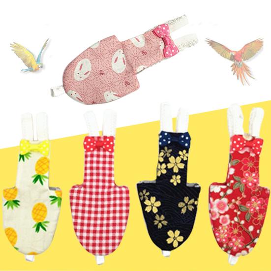 Papageienwindel Wiederverwendbare Vogelwindel mit wasserdichter Innenseite Niedlicher Fluganzug für Nymphensittich Sittich Wellensittich Mini Ara Kanarienvogel