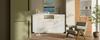 Sideboard White with LED 140x40x85 Cm, Chest of Drawers with 2 Drawers and 3 Doors, with Adjustable Shelves, Modern Living Room, Hallway, Kitchen
