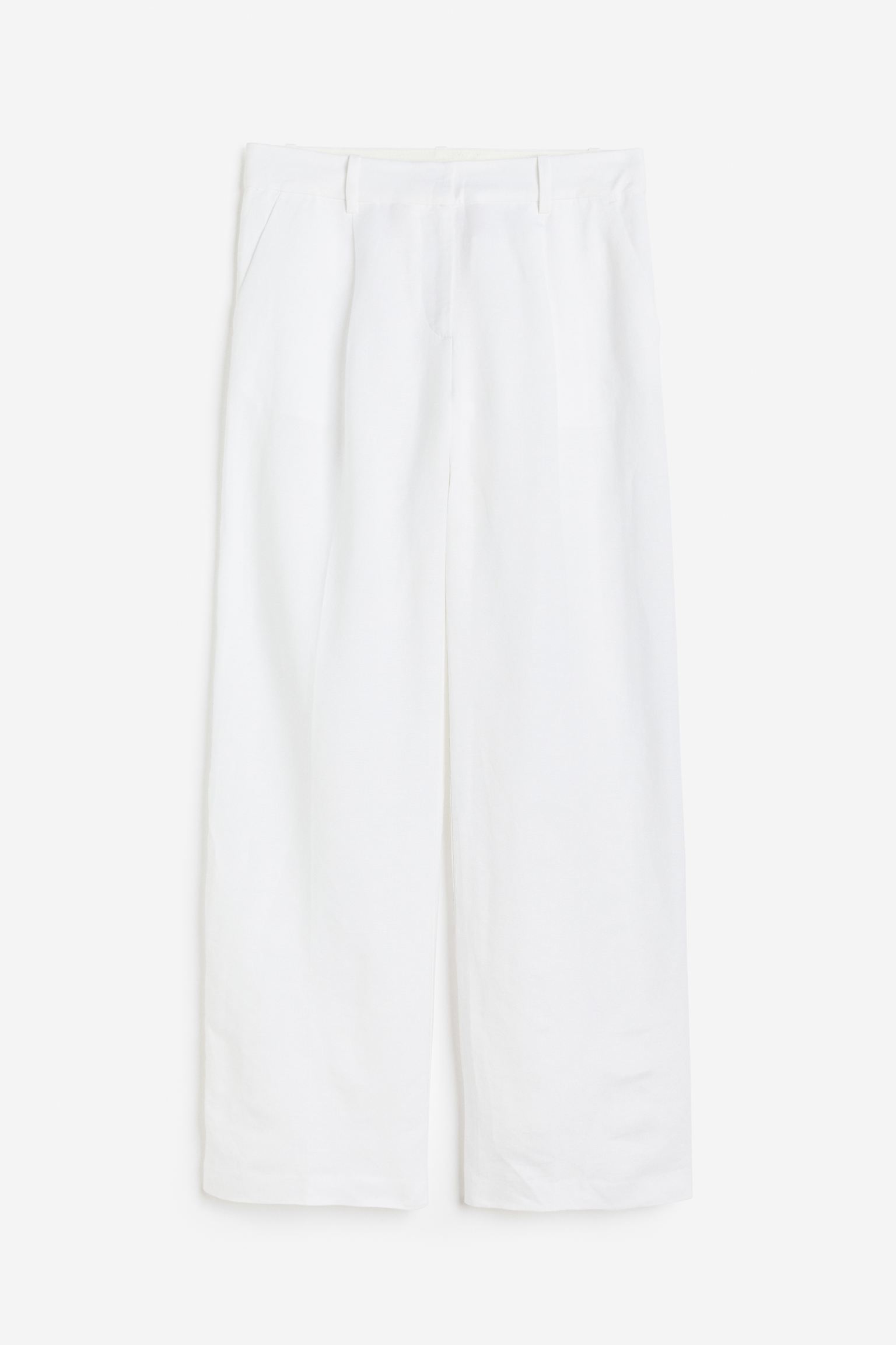 

Wide linen-blend trousers
