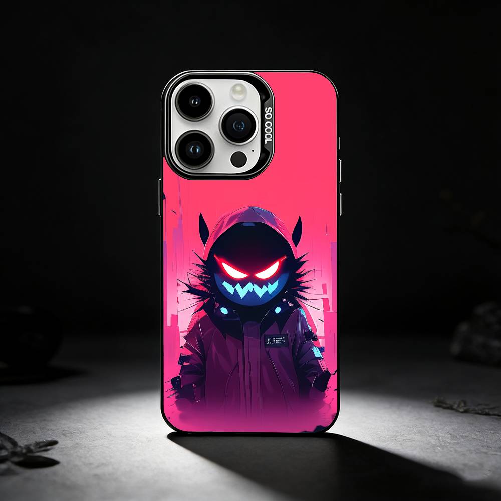 Cool Masked Guy Phone Case For iPhone 17,16,15,14,13,12,11 Plus,Pro Max,XS,Colored silver phone case
