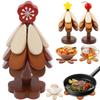 Christmas Tree Design Stand Wooden Trivets Decor Anti Scald Heat Resistant Table Mat Coaster Placemats Pot Kitchen Accessories