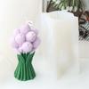 Lily Flower Bouquet Silicone Candle Mold DIY Anemone Tulip Flower Bouquet Shaped Candle Plaster Decorative Home Accessory  Gift