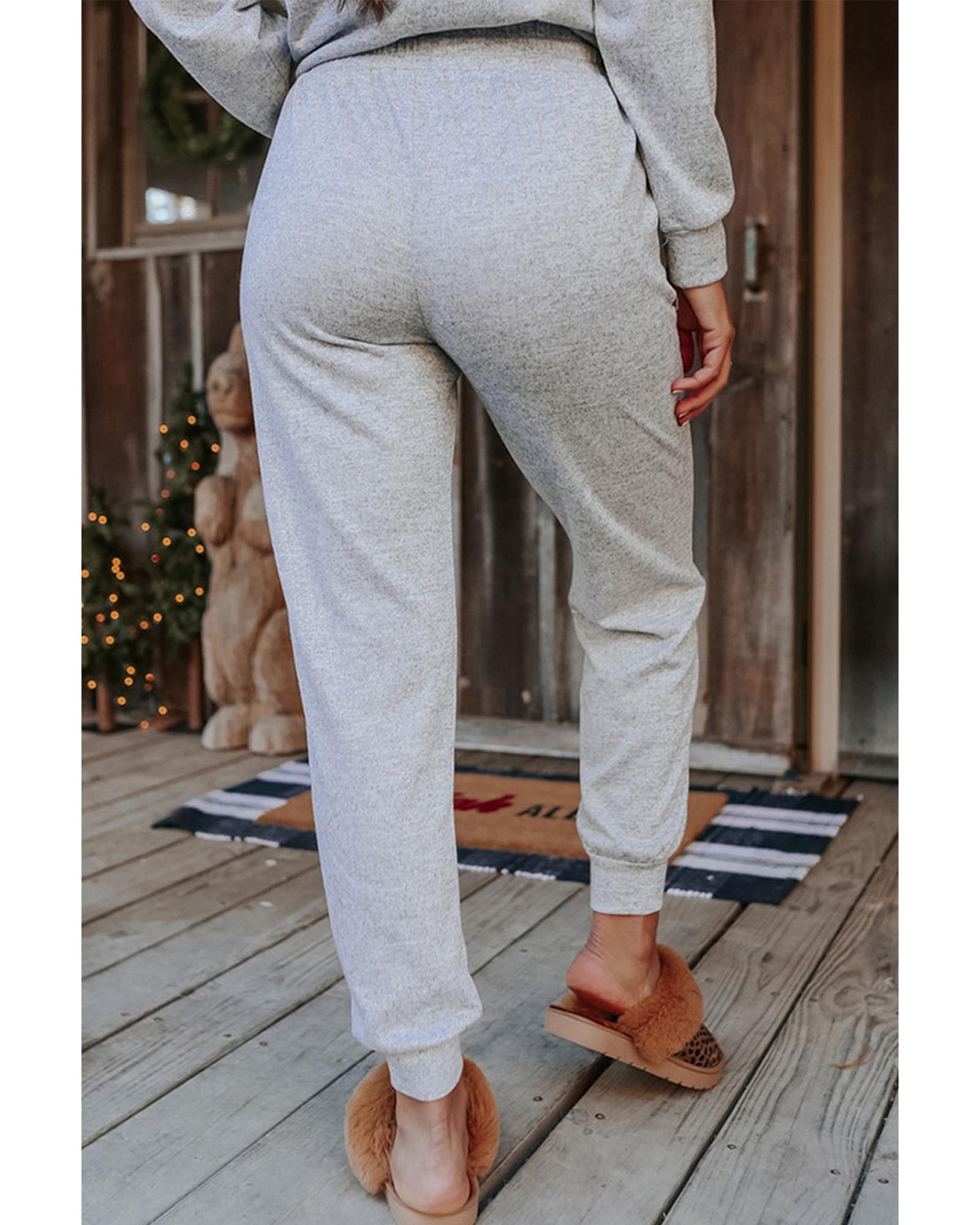 

Azura Exchange Christmas Trees Print Loungewear Set L серый