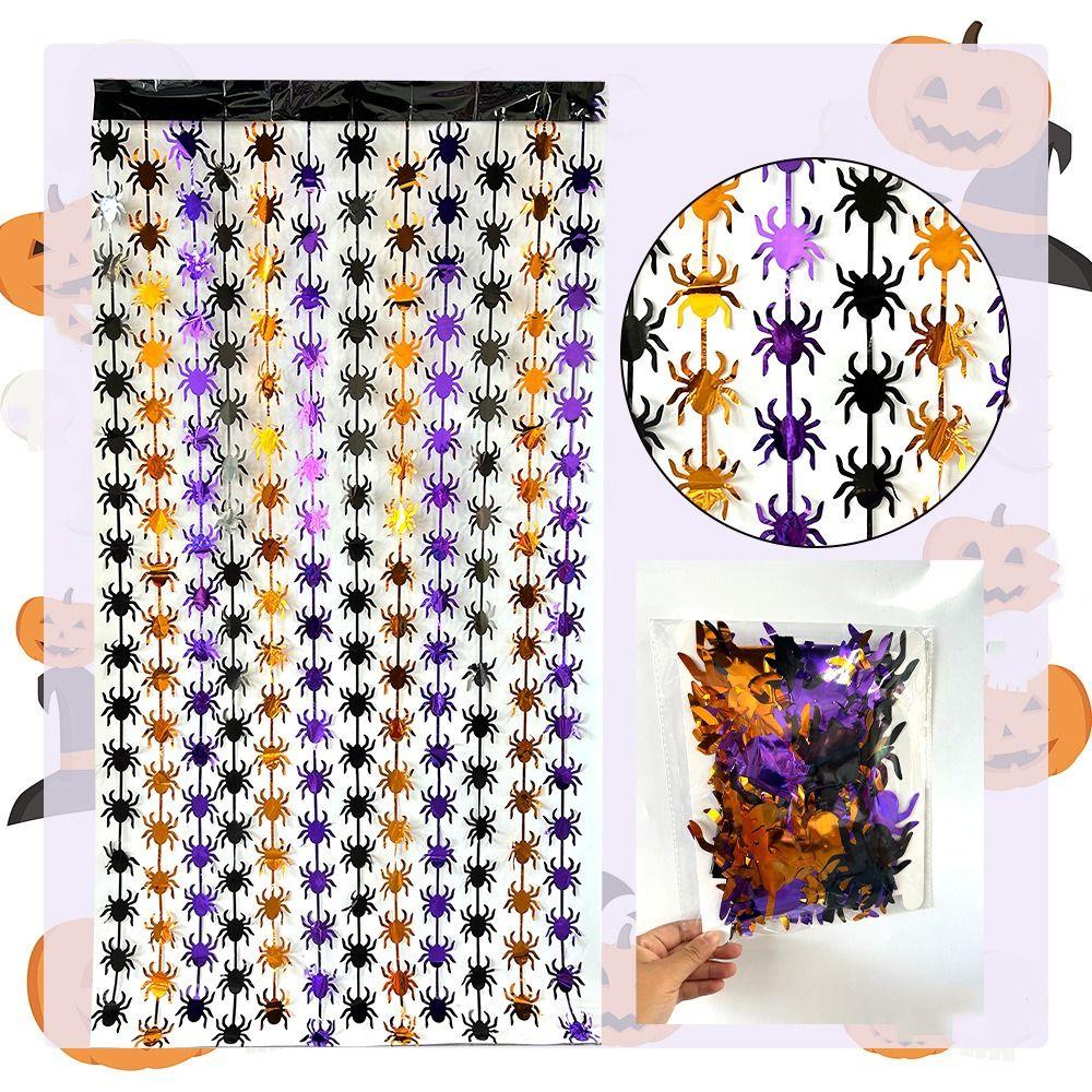 Plastic Halloween Rain Curtain Scary Party Curtain Wall Decor  Indoor Decoration