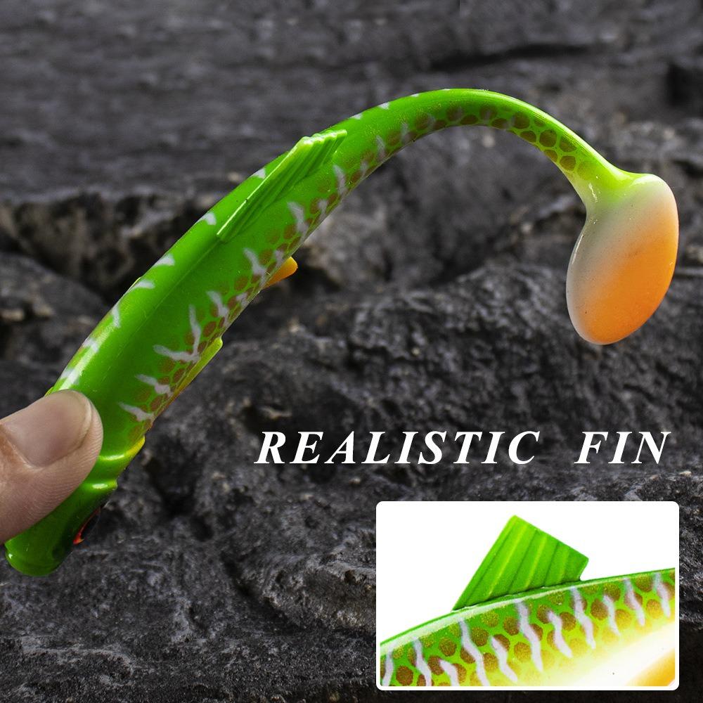 Soft Bait Simulation Fishing Lure 3D Eye T Tail Soft Baits Wobblers Soft Swimbait  Sea Bass