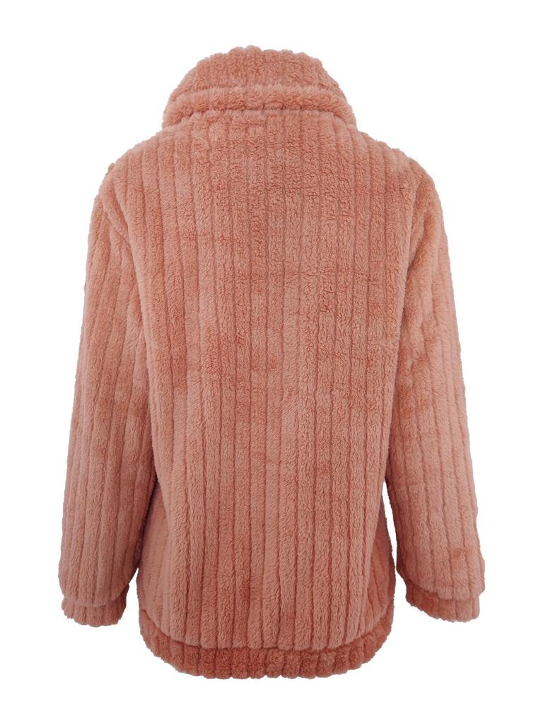 Autumn/Winter 2025 Women's Furry Plush Lapel Cardigan Jacket