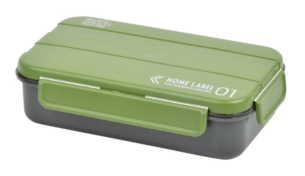 

Pearl Metal Lunch Single Lunch Khaki Made in Home Label Box, Layer, 4-Point Lock, Men s Box, Green, Japan, D-437